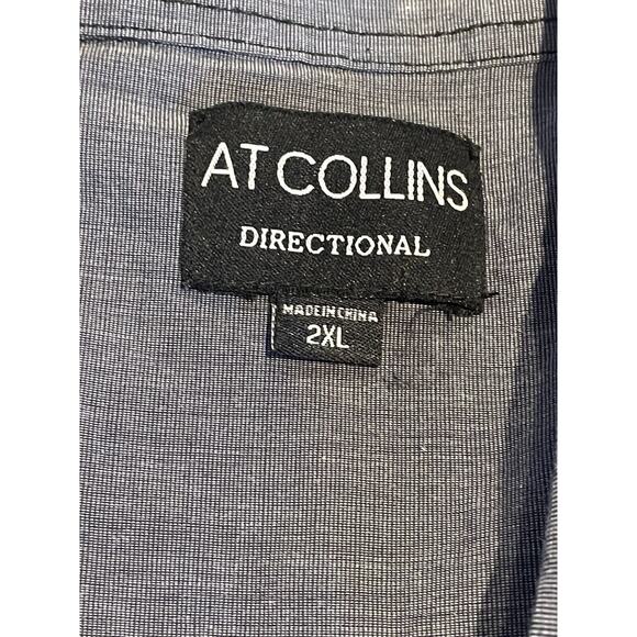 Mens At Collins Dress Shirt Cross Buckle Style Grey Embellishments Size 2XL - Picture 7 of 9